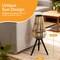Vintiquewise Bamboo Lantern-Style Floor Lamp with Tripod Stand & Glass Insert – Farmhouse & Modern Boho Standing Light for Warm Mood Lighting in Living Room Bedroom Dining Room and Home Studio, 29"